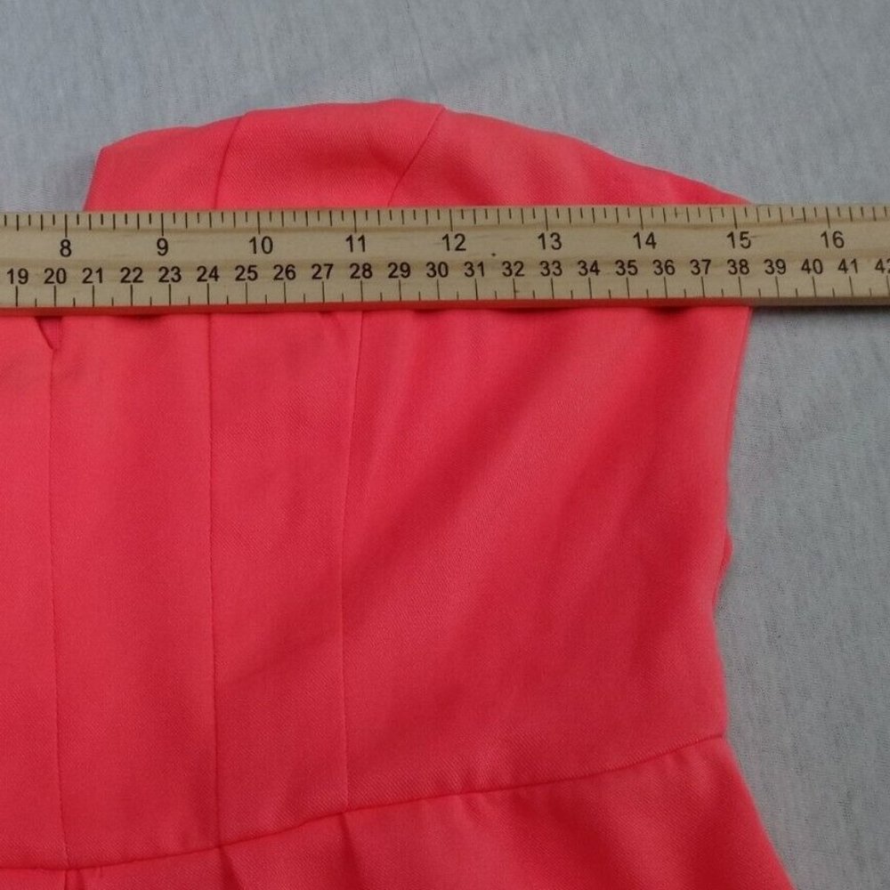 Do + Be Women Mini Dress fluorescent pink strip with planks open skirt size S. - Picture 7 of 12